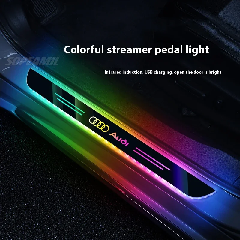 

Atmosphere lamp for Audi A3 A4 A5 A6 A7 Q3 Q5 Q7 RS4 RS5 S3 S4 S5 TT Wireless LED Car Door Threshold Welcome Pedal Light