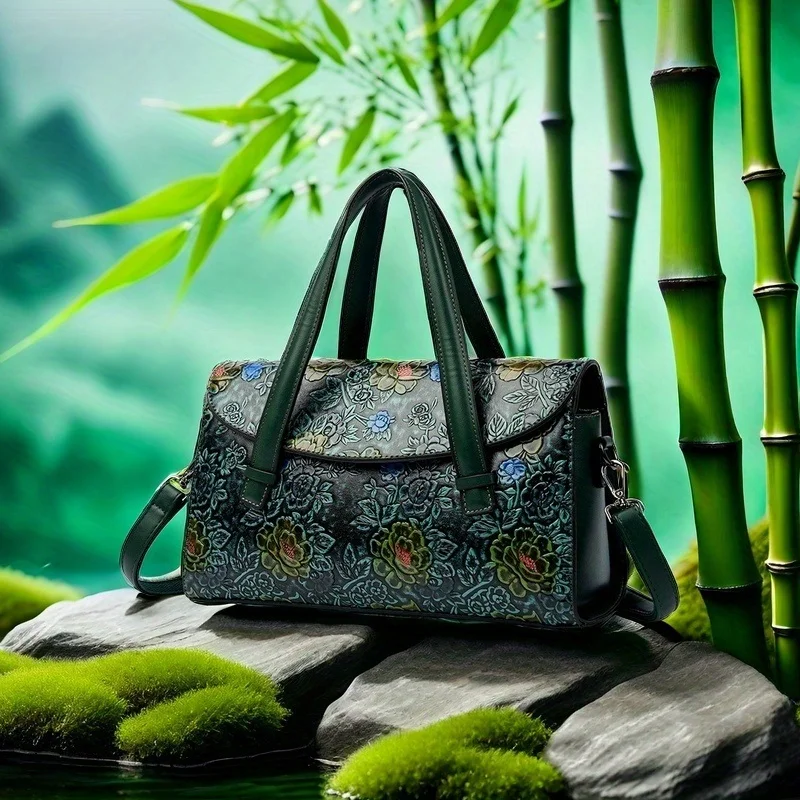 

Винтажная этническая сумка Boston для женщин, большая вместительная сумка через плечо ручной работы, ежедневный подарок для путешествий и работы