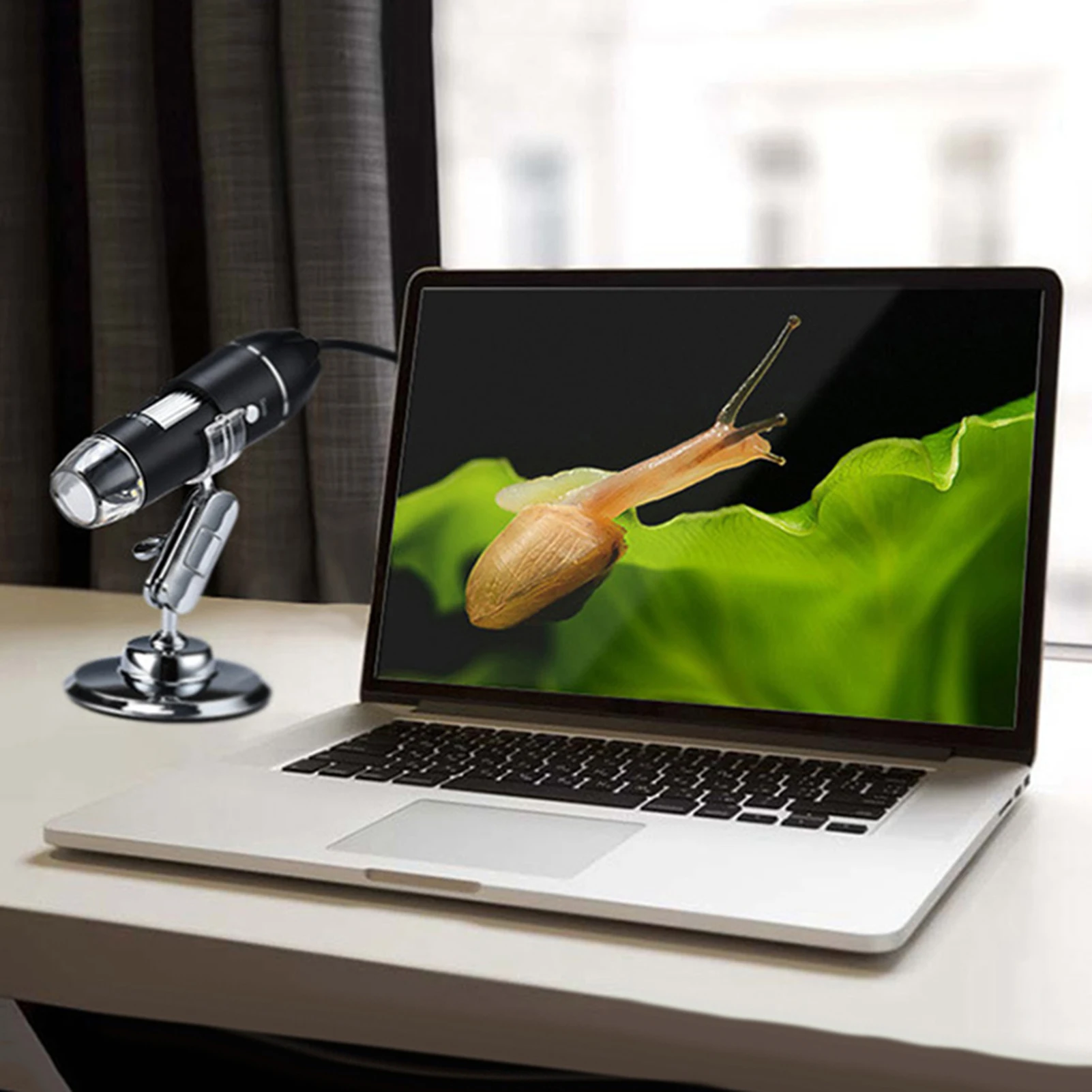 Digital Electron Magnifying Glass U-shaped Adjustment Bracket Microscope Suitable for Plants Clothes Insects