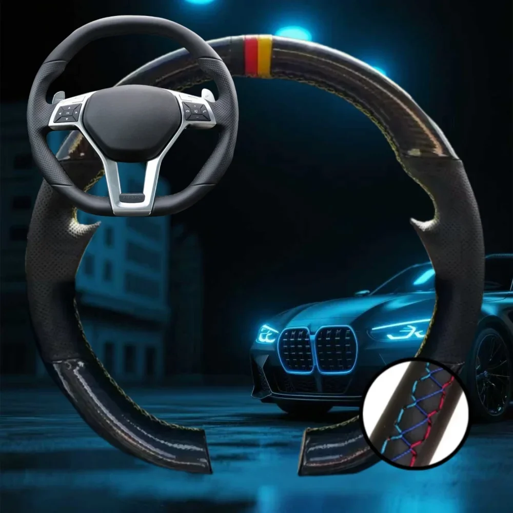 

Customized Car Steering Wheel Cover For Mercedes Benz A-Class 2013-2015 CLA-Class ﻿Car Accessories Hand-sewn Steering Wrap