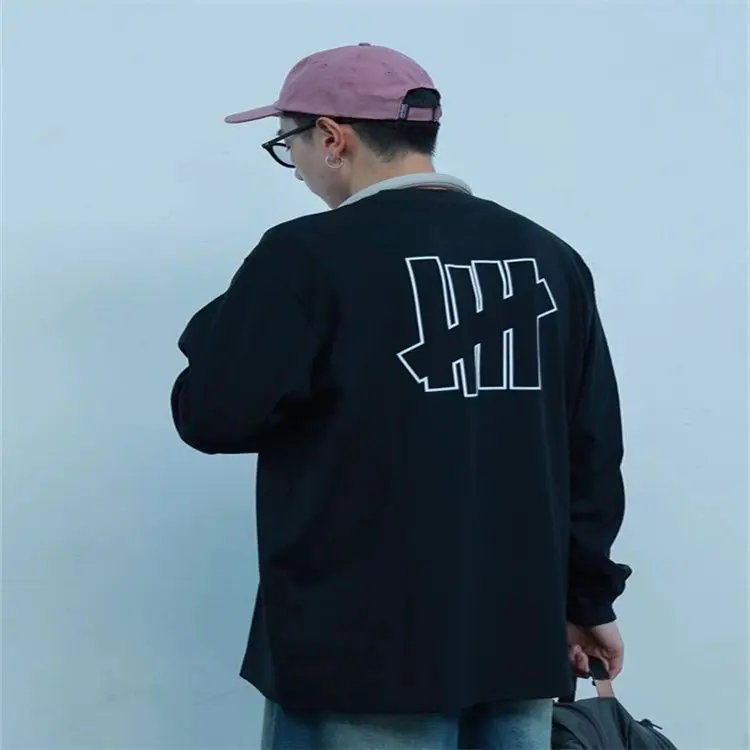 UND Relaxed Fit L/S Tee 100% Cotton Unisex Couple Casual Streetwear