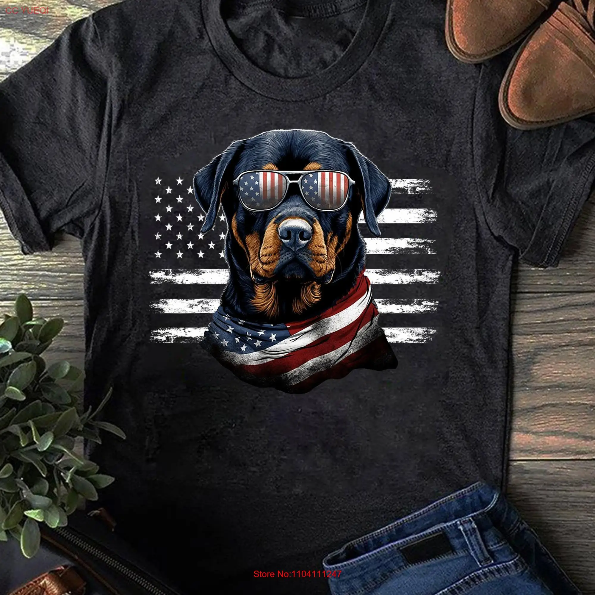 Rottweiler Dog Dad Mom Usa Flag 4th Of July T Shirt for Lovers Rottie Lover Funny long or short sleeves