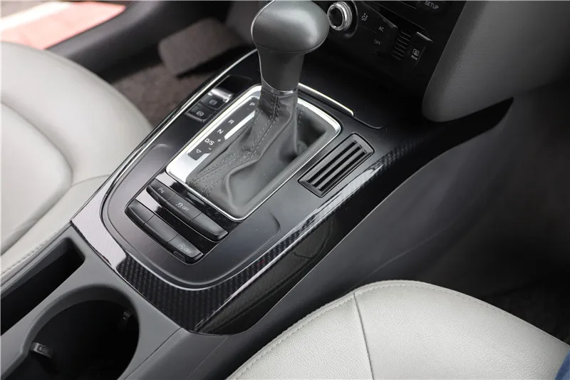 For Audi A4 B8 A5 2009-2016 ABS Carbon Fiber Center Interior Console Gear Shift Frame Decoration Cover Trim Car Accessories - view 2