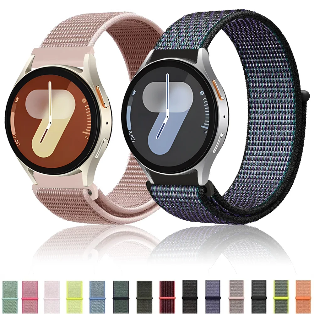 20mm 22mm Nylon Loop Strap For Samsung Galaxy Watch 7 6 5 4 44mm 40mm Breathable Wristband Amazfit Active Max Bip Max Balance 3