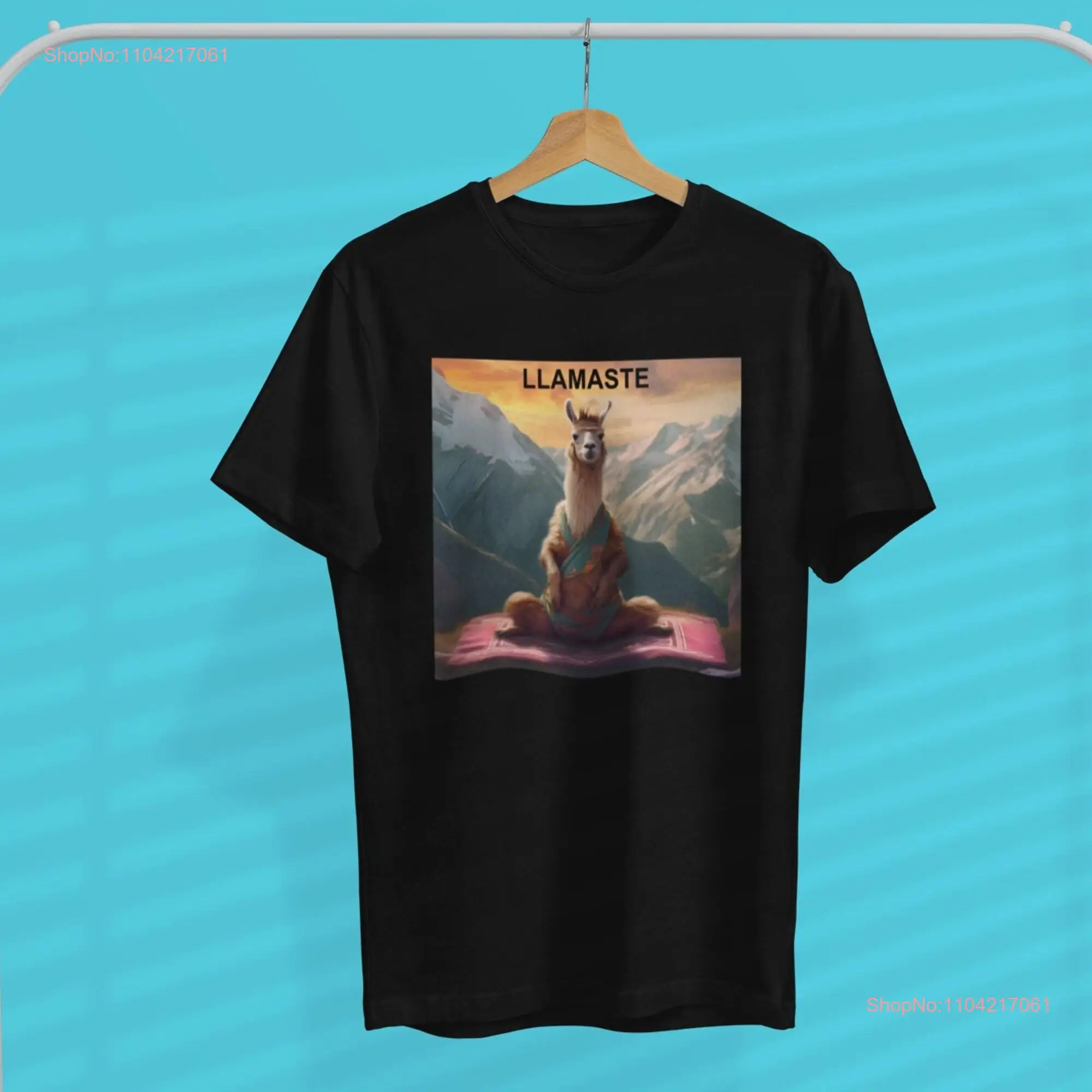 Funny Llama Yoga T Shirt Nameste Llamaste Animal Lover Birthday long or short sleeves