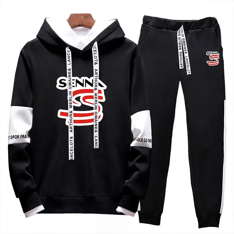 202 Men Ayrton Senna Spring And Autumn New Style Printing High Quality Fashion Lace Up Sets Hoodie Sweatpants Leisure Suit