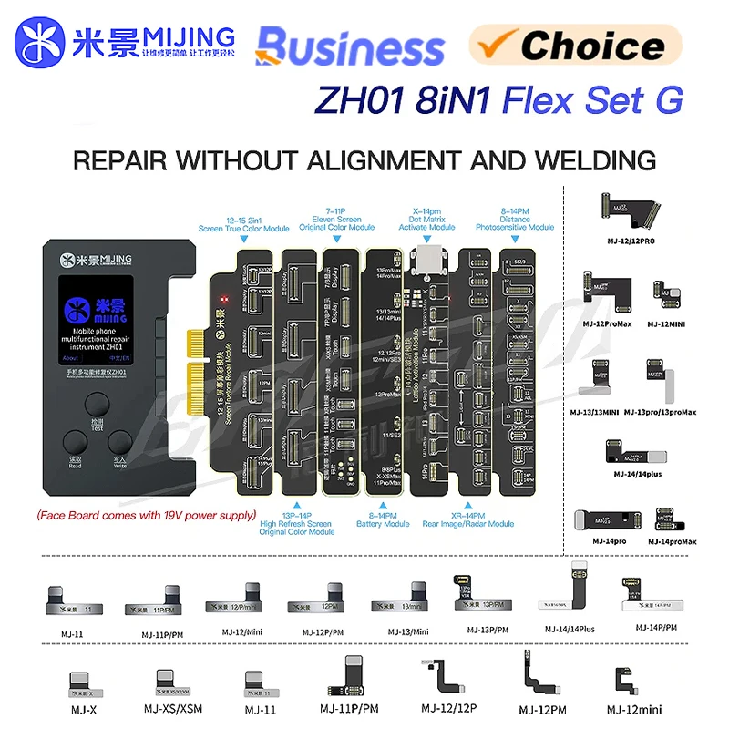 MIJING ZH01 Dot Matrix Programmer Face ID Host Set Battery Repair Dot Matrix Data Change For iPhone X-11 12 13 14 Pro Max Repair