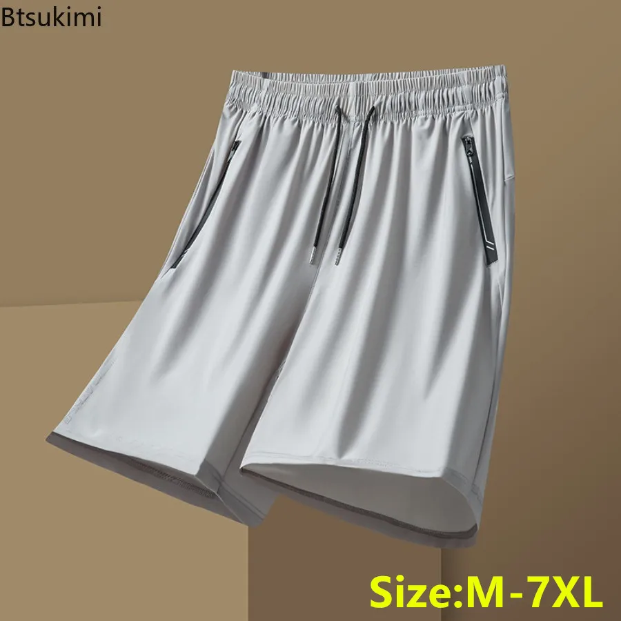 

Plus Size 7XL Men's Summer Ice-feel Breathable Ice Silk Shorts Loose Casual Basketball Sport Short Pants Men Quick Drying Shorts