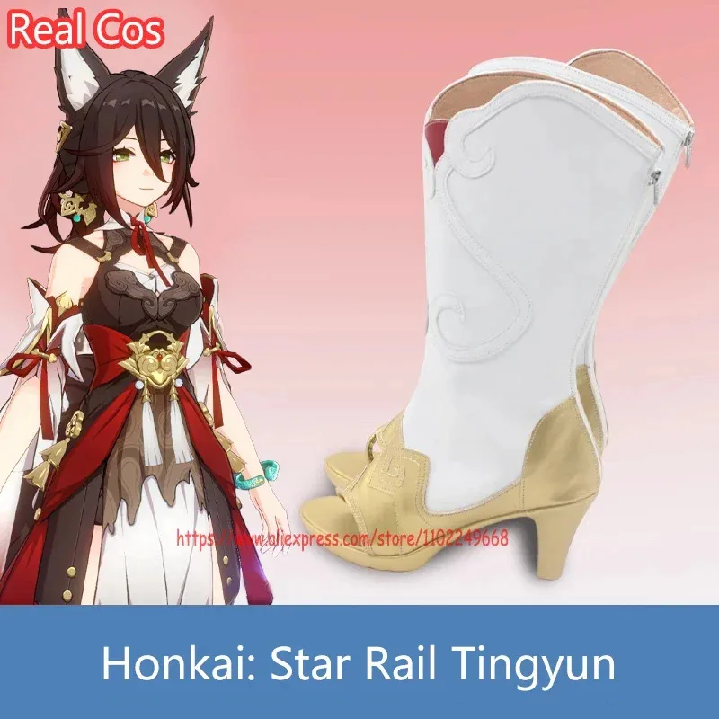 Игра Honkai: Star Rail Tingyun, длинные сапоги для косплея, обувь с персонажами аниме, аксессуары для косплея, карнавальные костюмы на Хэллоуин