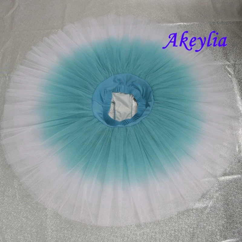 7 strati Dream Blue white Gradient white Ballet Tutu girl yellow Pancake Practice piastra di prova Firm Tulle Ballet dress 8923