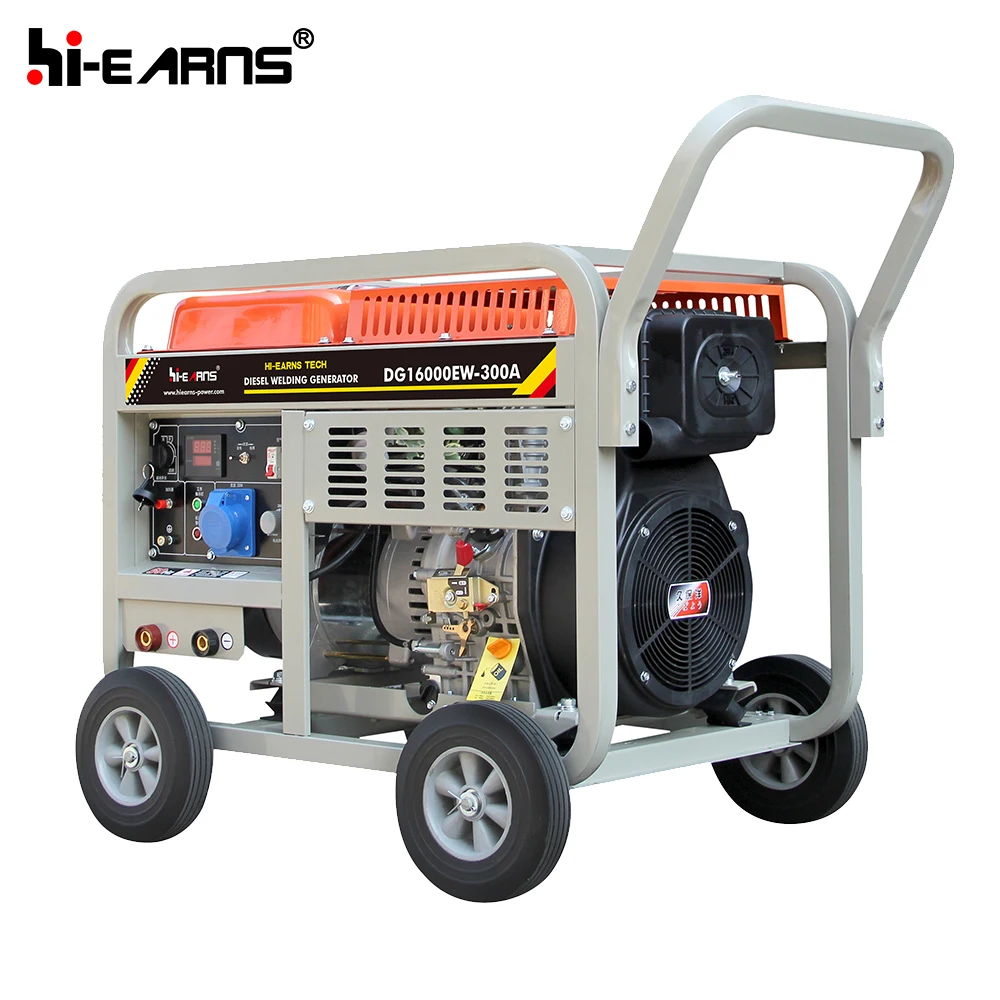 hiearns 300A 5KW 50hz 60hz 5mm open portable type die·sel Welder Generator