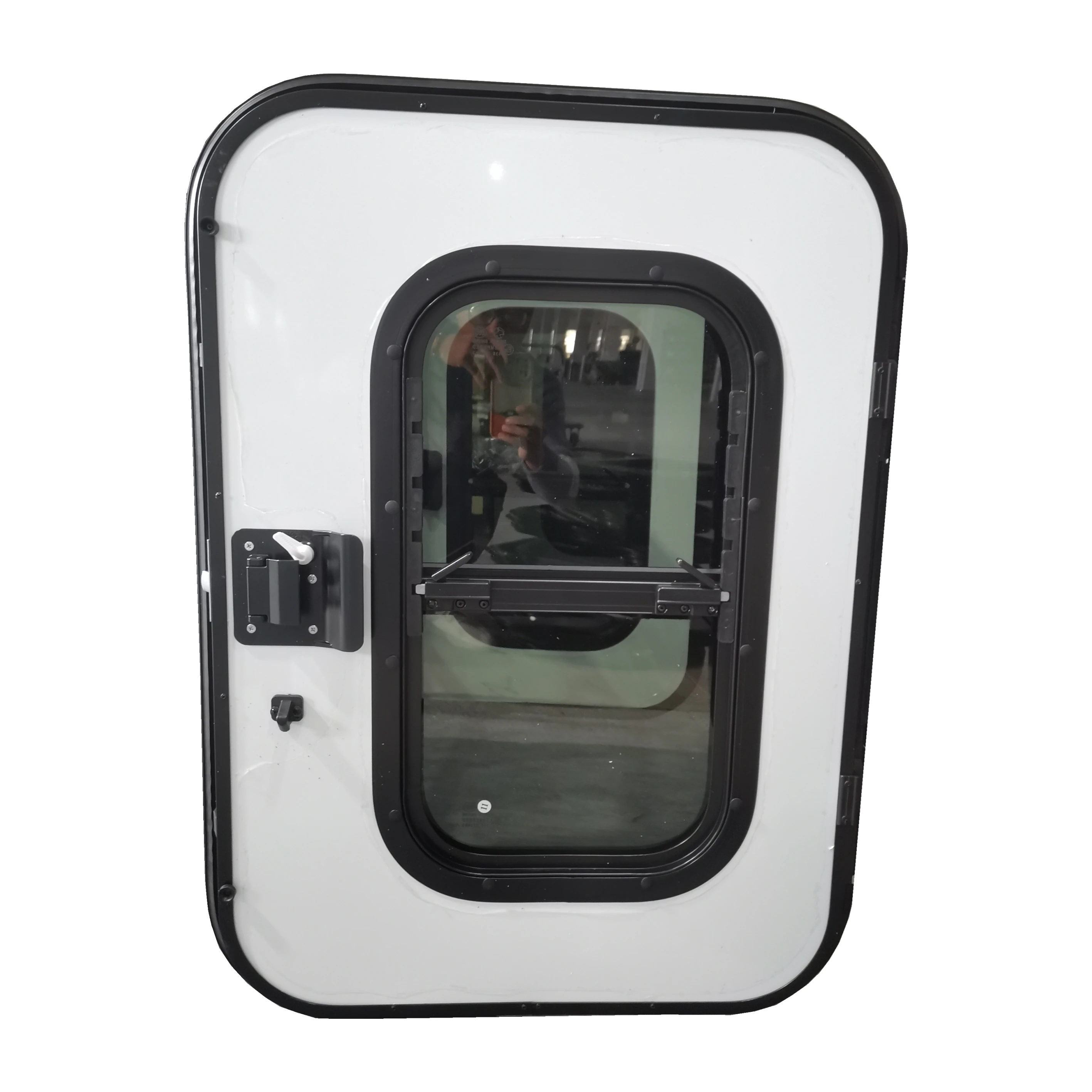 2024 Latch And Deadbolt With Keys Tinted Tempered Glass Passenger Side & Driver Side Trailer Black Tear Drop Entry Door
