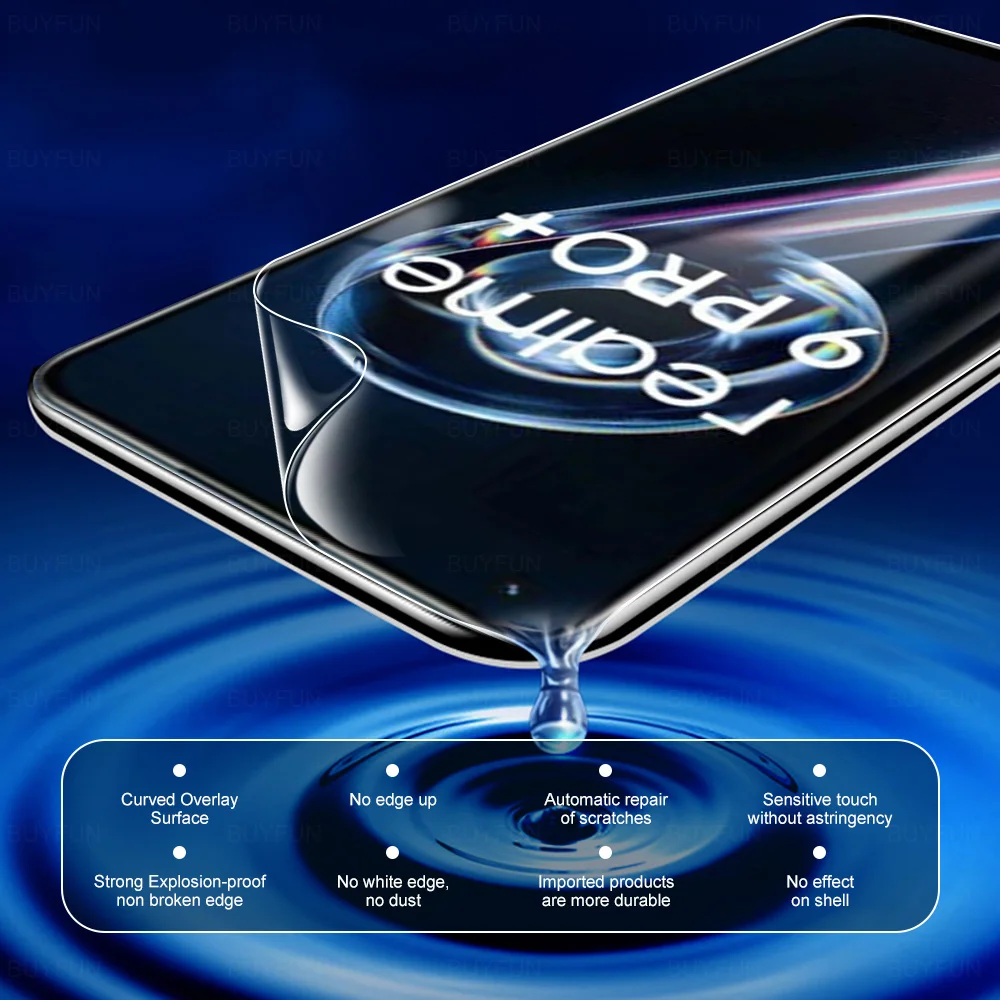 Película de hidrogel 4 em 1 para realme 9 pro + protetor de tela para realme 9i 8i realmy 8 pro 8 5g película protetora de lente de câmera não é vidro