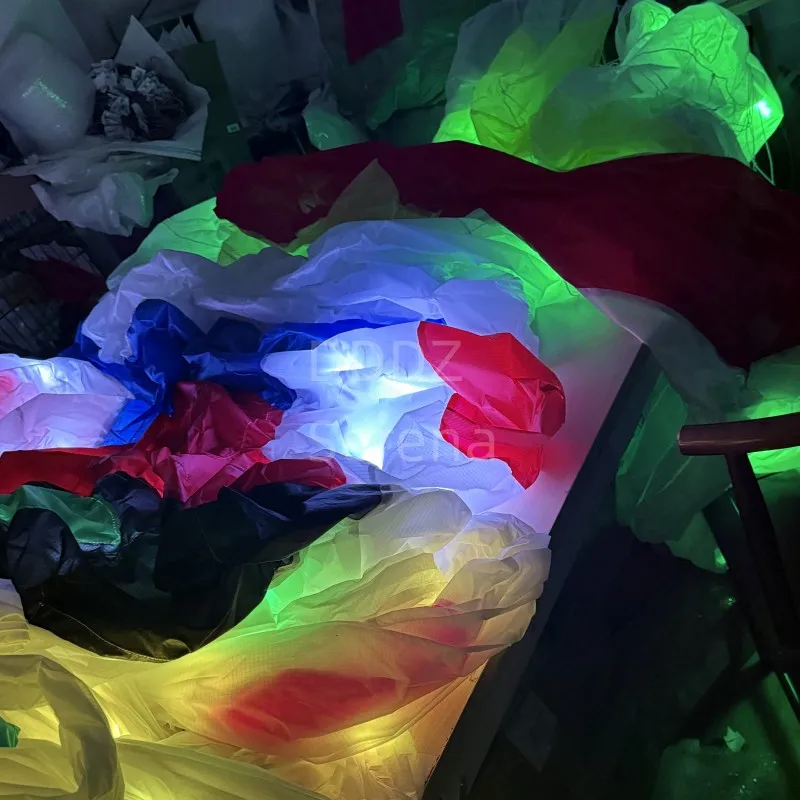 DDDZ 35m LED  squid 30D ripstop nylon fabric show Kite night flying pendant Inflatable Kite with battery and remote control