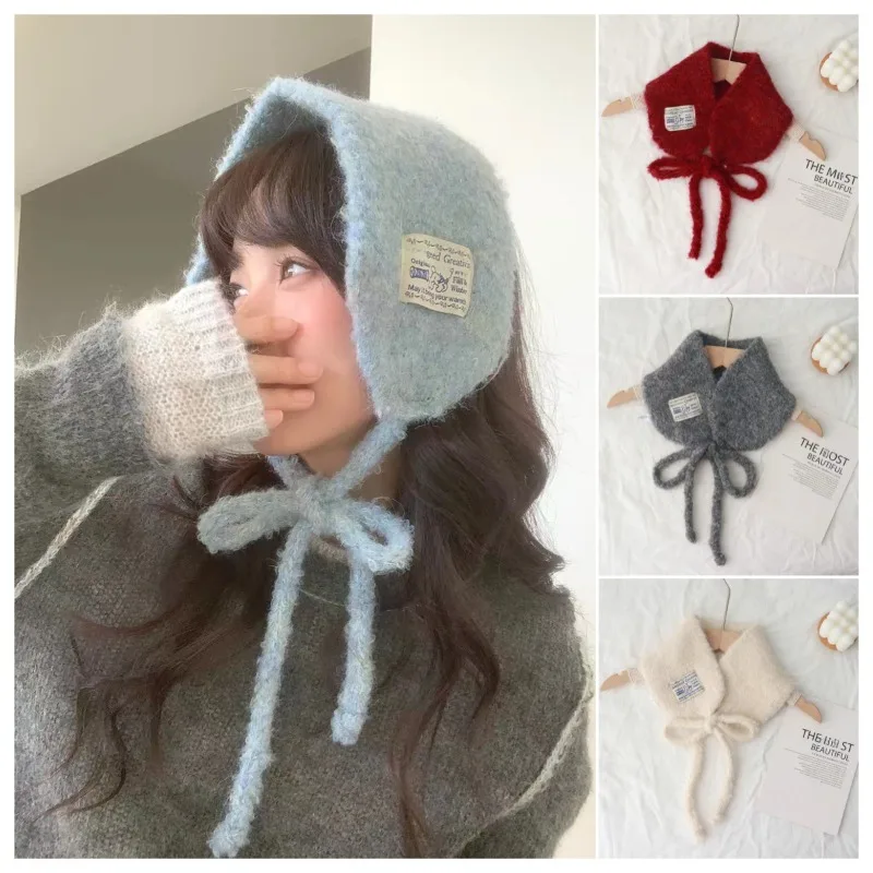 Plush Ear Muffs and Scarf 2-in-1 Set Girl Winter Warm Thick Earflap Headband Neck Warmer Windproof Cold Weather Ear Protector