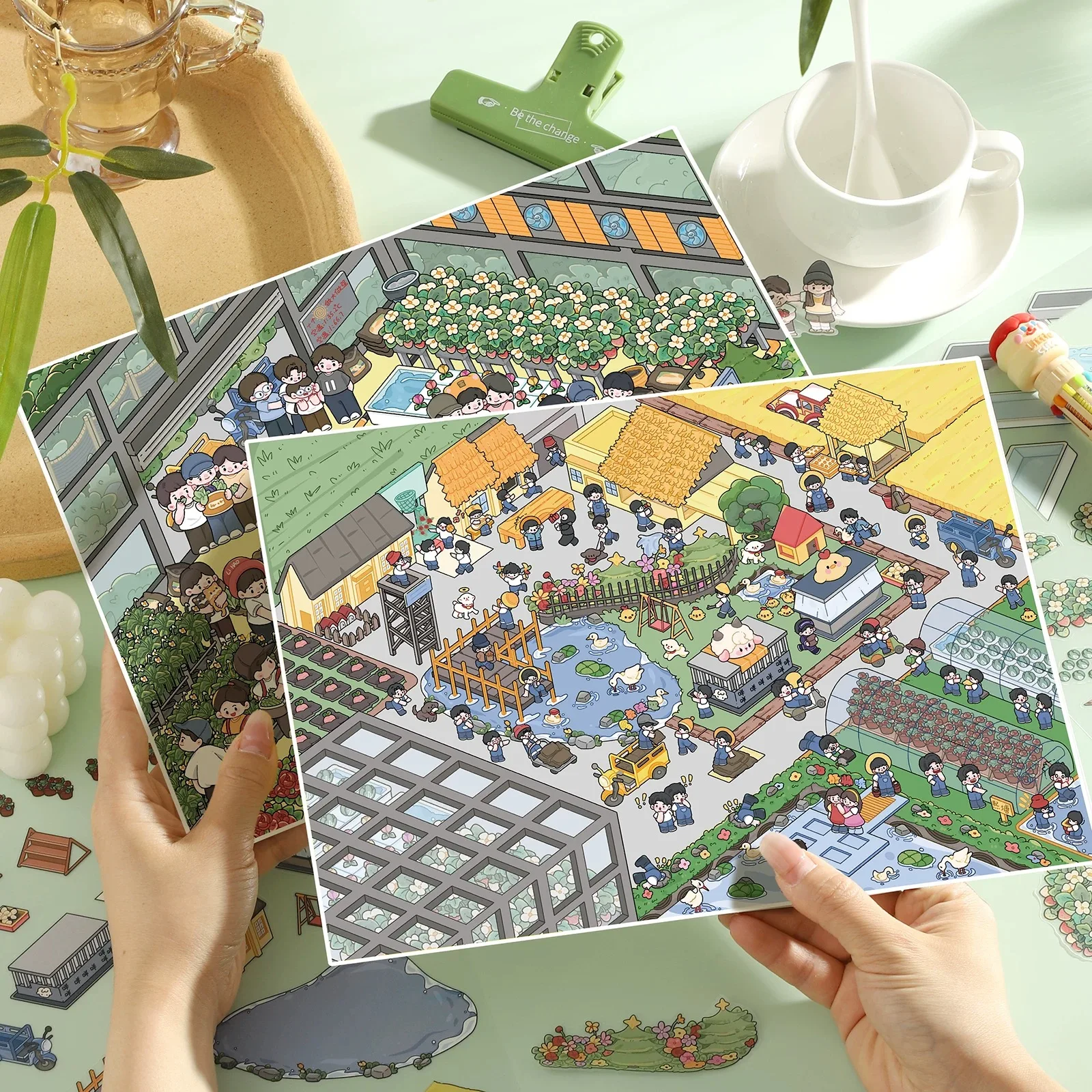 Xinyue 23,0 большое издание, наклейка для ландшафтного дизайна, декомпрессия, сделай сам, забавная миниатюрная наклейка на сцену, 3D стерео наклейка на стек