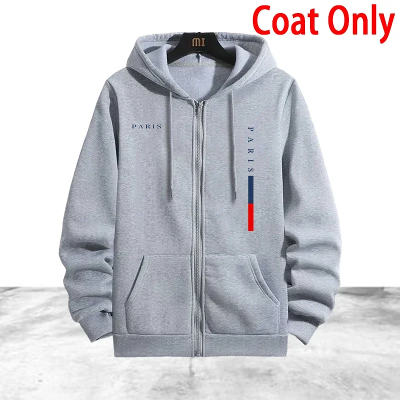 Men's Coat Tracksuit 2 Pcs Set Casual Zip Hooded Sweatshirt Street Sports Jogging Clothing AutumnWinter Single Jacket Tops Pants view 6