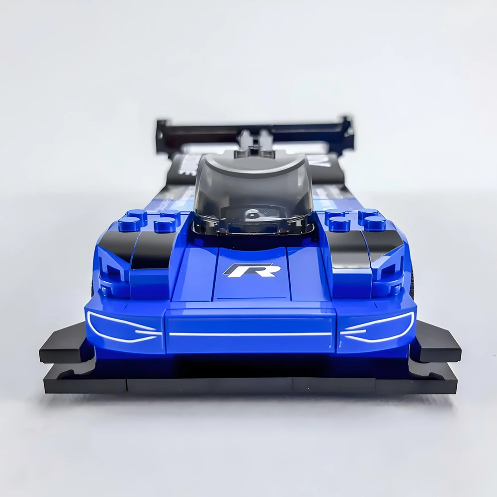 254PCS MOC Speed ​​Champions Hill Climb Super Car Blue Racing Car 1:30 Building Blocks DIY Model Assembly Toys Christmas Gift