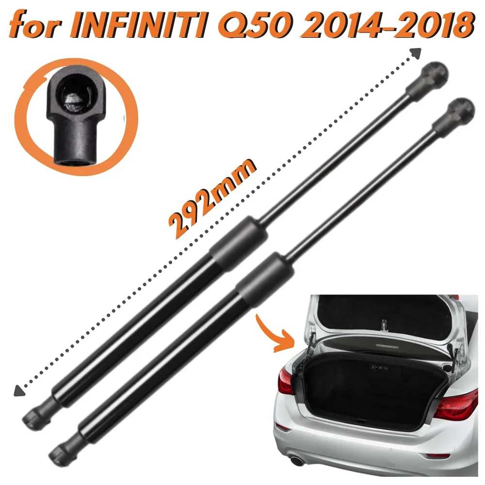 Qty(2) Rozpórki bagażnika do Infiniti Q50 Sedan 2014-2018 292mm Amortyzatory tylnej klapy bagażnika Podnośniki Sprężyny gazowe Pręty