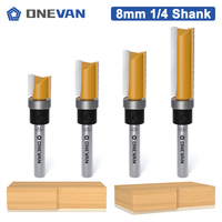 ONEVAN Pattern Flush Trim Router Bit 6/6.35mm, Top Bearing Template Milling Cutter for Wood Woodworking Straight End Mill Blade