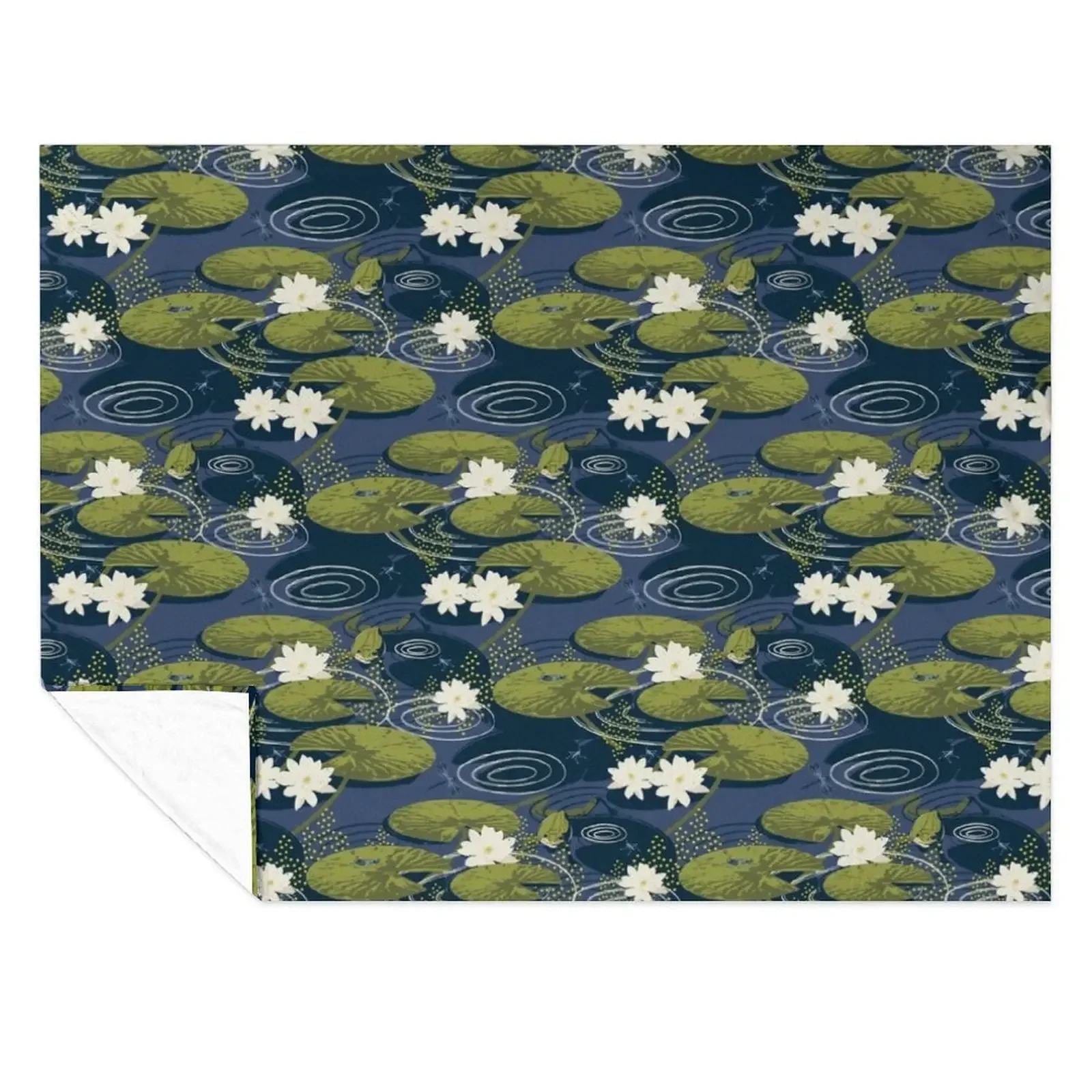 

Lily Pond - Darker Throw Blanket funny gift Travel Sleeping Bag Hair Blankets