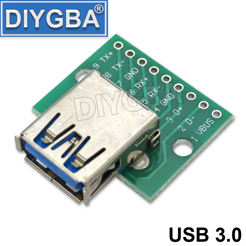 5PCS Micro Mini USB A Male USB 2.0 3.0 A Female USB B Connector Interface To 2.54mm DIP PCB Converter Adapter Breakout Board