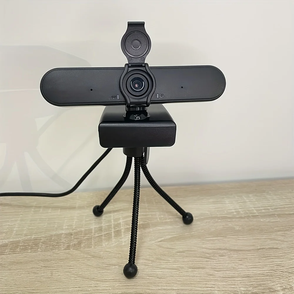 كاميرا ويب EXHQDR 1080P USB مع غطاء خصوصية، حامل ثلاثي القوائم، زاوية واسعة، 360 درجة °   الدوران والتوصيل والتشغيل للتكبير والبث ومكالمات الفيديو