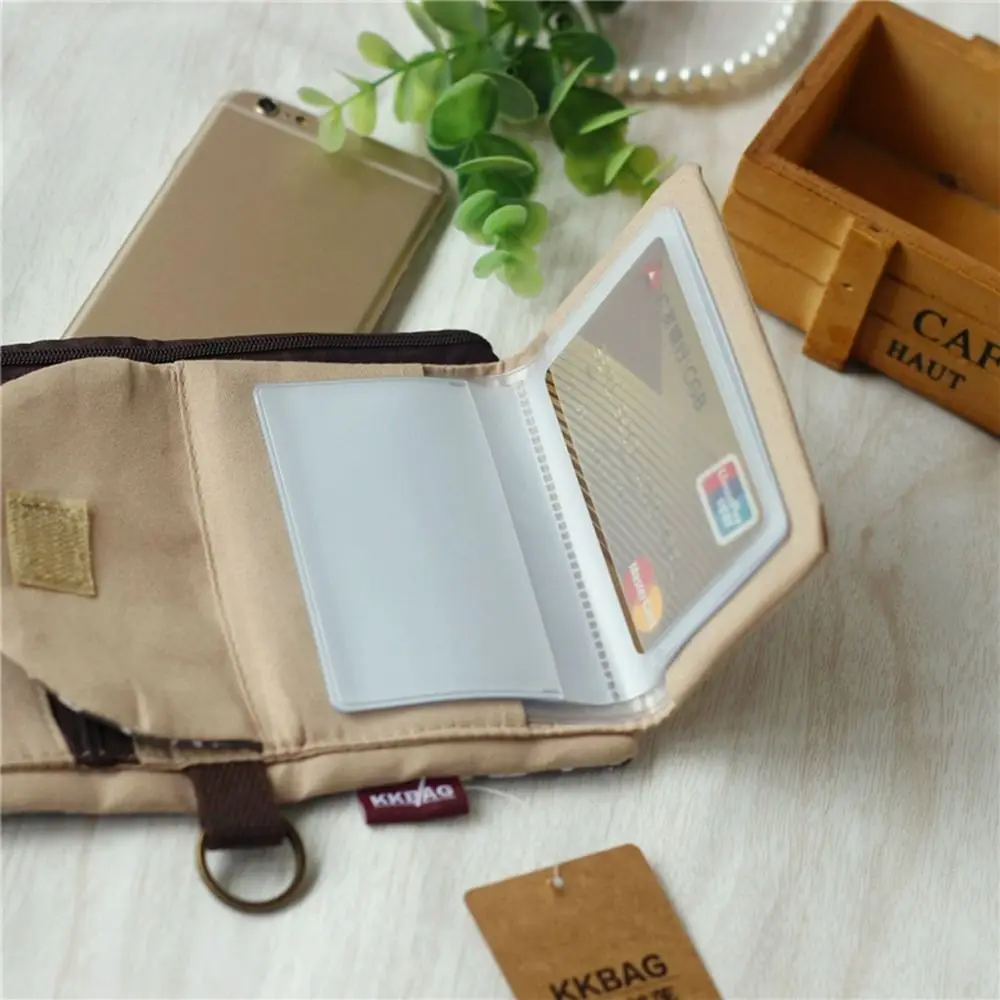 多機能ポータブルキャンバス小銭入れプリント三つ折り招き猫財布韓国スタイル招き猫ジッパーショート財布女性