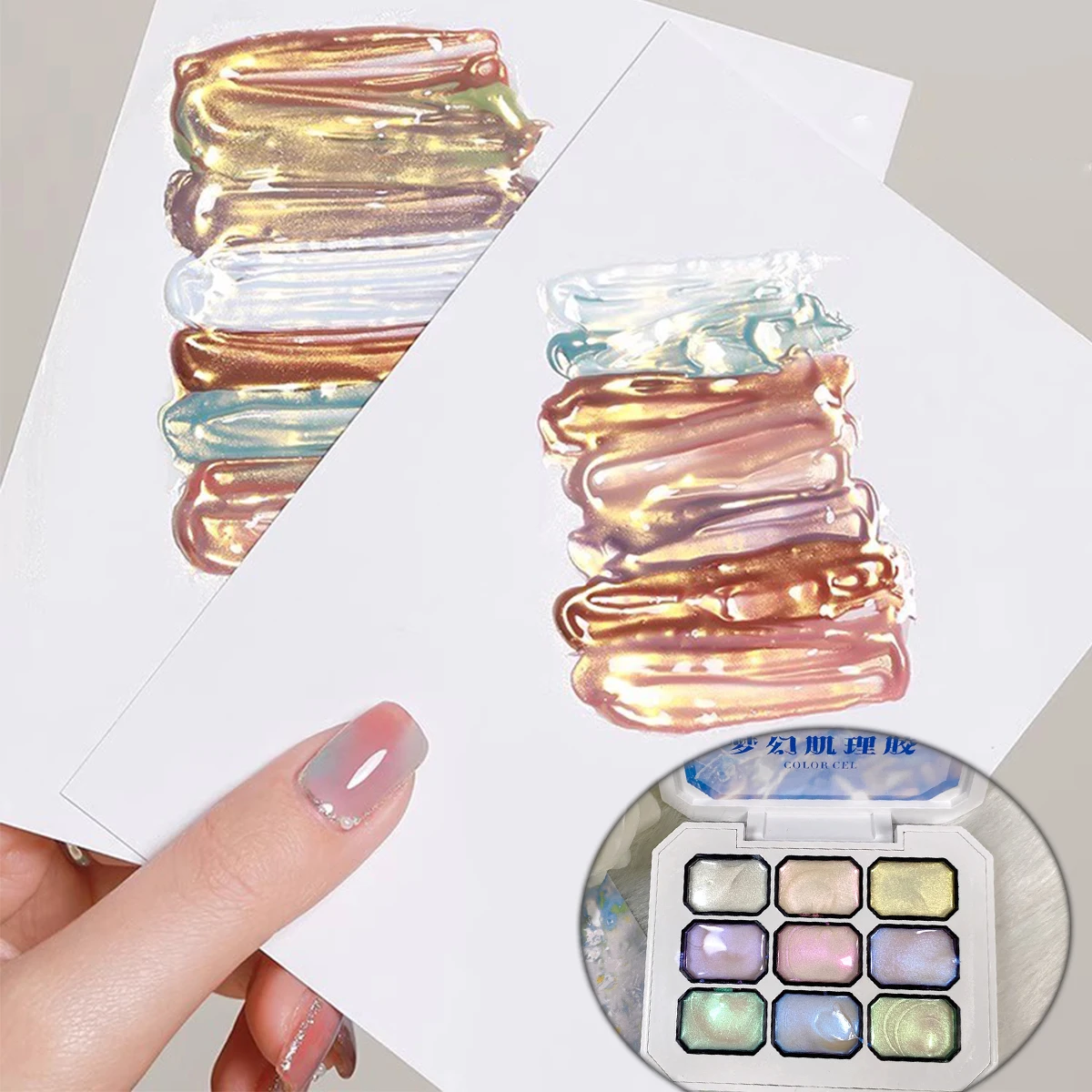 

9-color Y2k solid nail tips gel polish supplies popular gradual color patting gel oil painting gel UV&LED nails art accessories