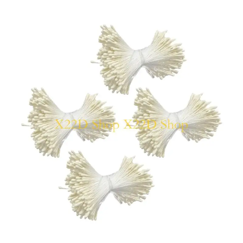 

X22D 1050-1600Pieces Matte Flower Stamens Pistils Double Heads Flower Stamens for Wedding Decoration Artificial Flower Making