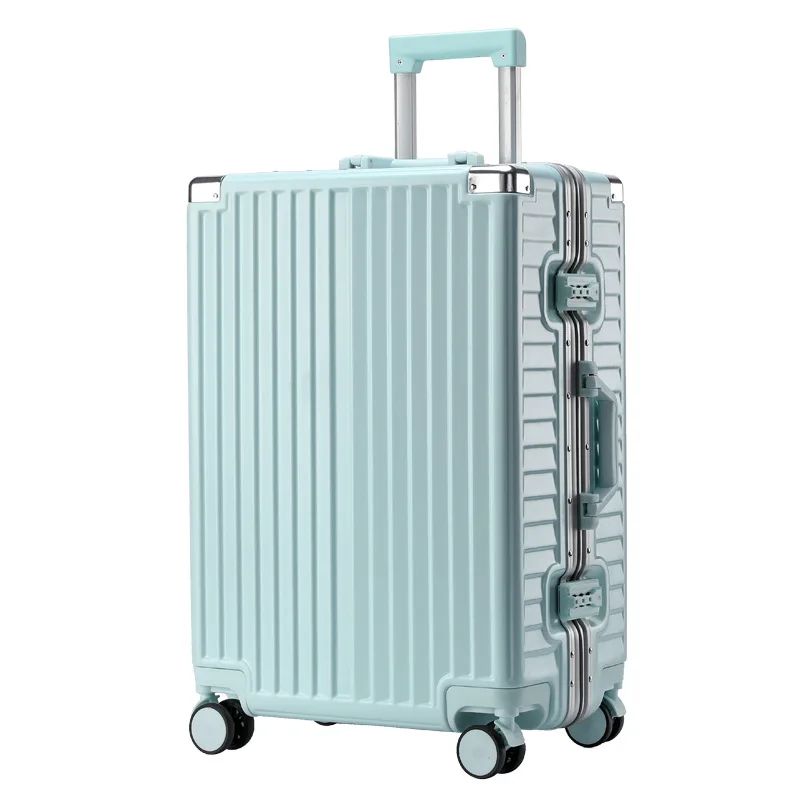 (63) Aluminum frame trolley luggage universal wheel new password travel cabin luggage