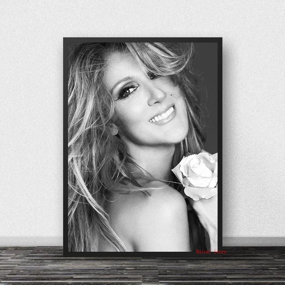 سيلين ديون المشارك الموسيقى المغني قماش الفن اللوحة جدار صورة لغرفة المعيشة الفتيات ديكور المنزل