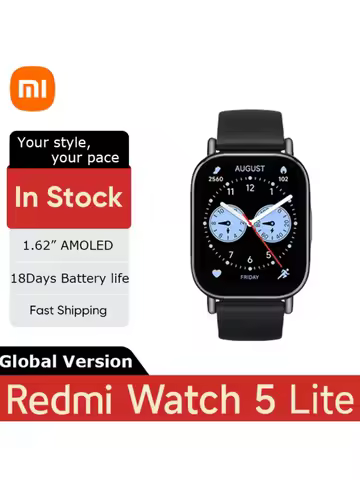 Global Version Xiaomi Redmi Watch 5 Lite 1.96'' AMOLED display 18-Day Battery life Built-in GNSS 5ATM Bluetooth® calling
