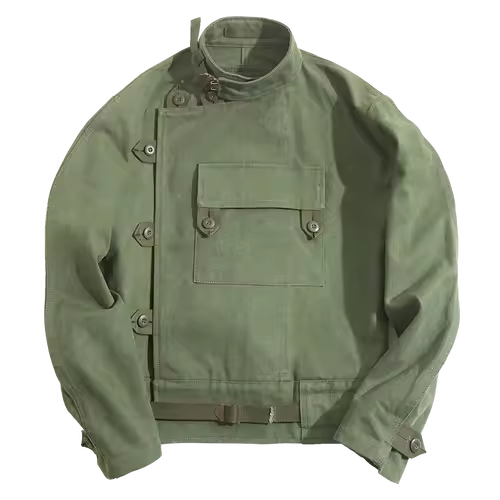 Maden Retro 16oz Canvas Swedish Motorcycle Green Jacket Pocket Bomber Jacket Casual Hunting Work Outwear for Men Spring and Fall - Image 7