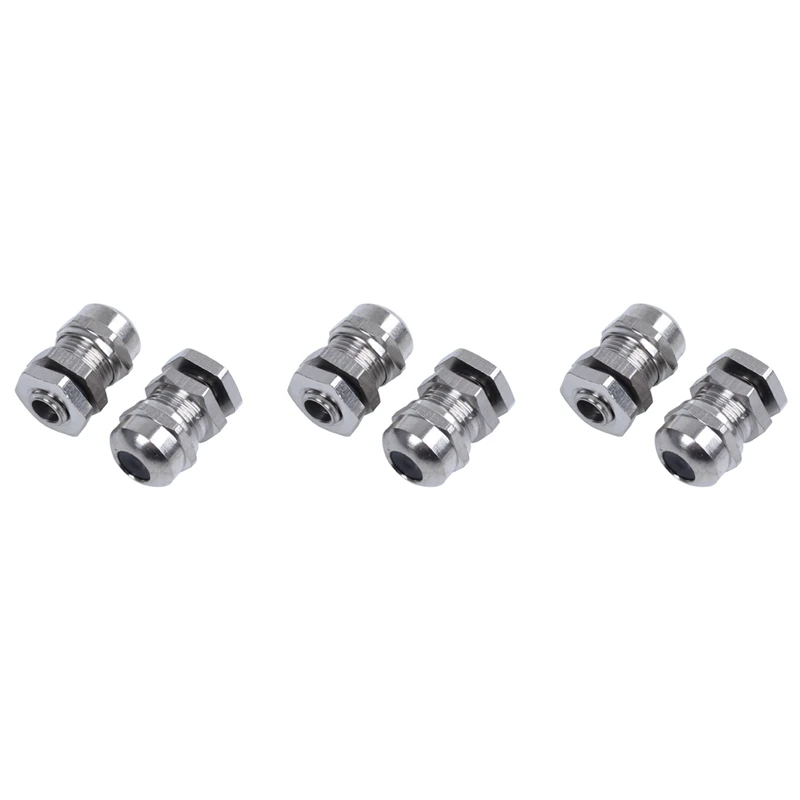 6 Pieces M8 Waterproof Disengagement Cable Gland For 2-5Mm Cable Wire