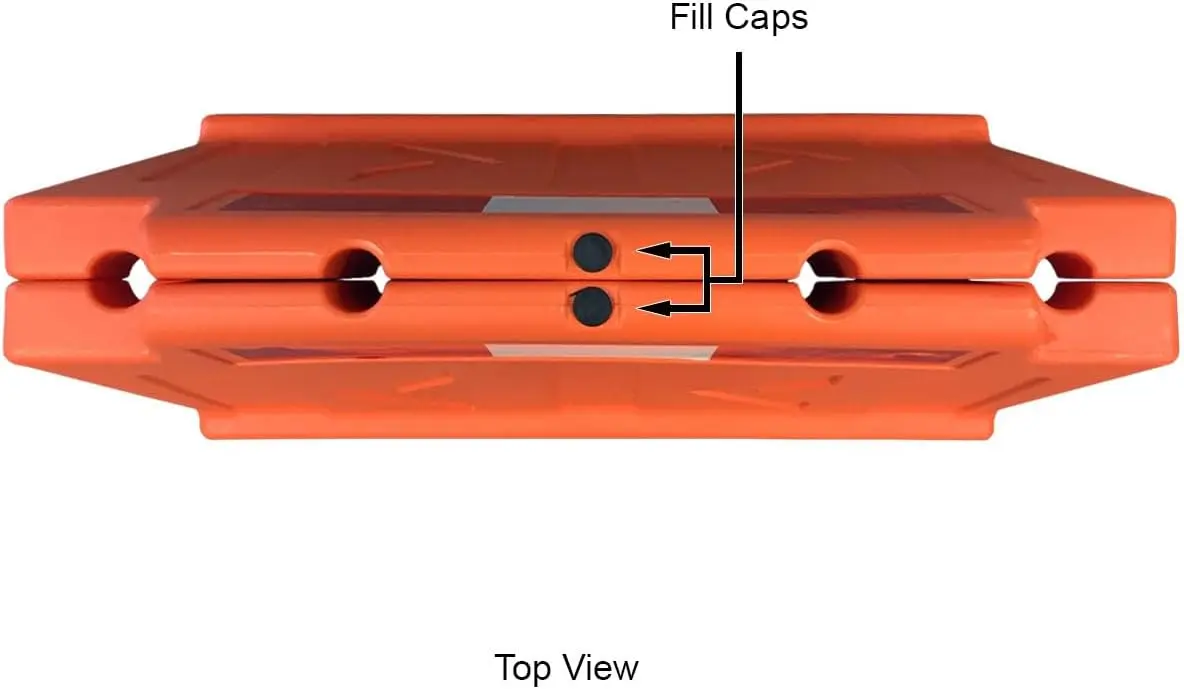 Barricada de plástico de seguridad para el tráfico, apilable, rellenable por agua, electriduct, barrera portátil para vehículo de polietileno naranja de 3 pies