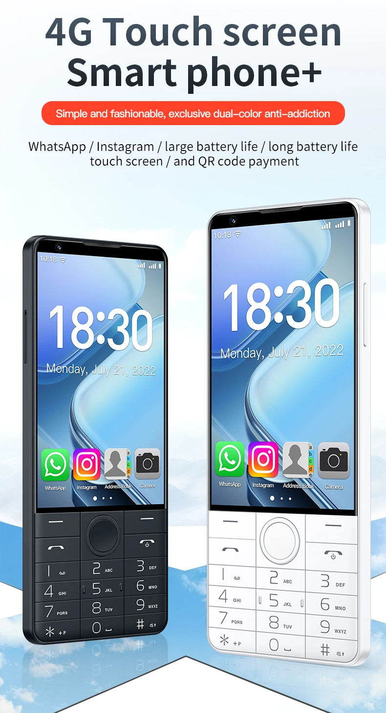 NEW DOOV R70 Pro 4G Smart Touch Keyboard Google Phone 4" IPS 6GB+128GB Android14 16mp 2600mAh Whatsapp Multi Language Cellphone