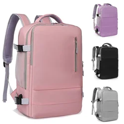 Women's Multifunctional Travel Backpack Luggage Bag with USB Interface Independent Shoe Cabinet Can Board The Plane