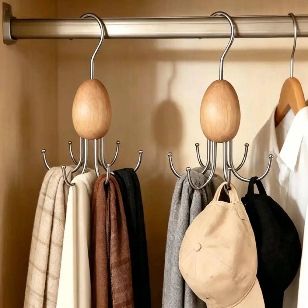 6-Claw Ironwood Small Hook  Multi-Functional Hanger for Belts Straps Accessories