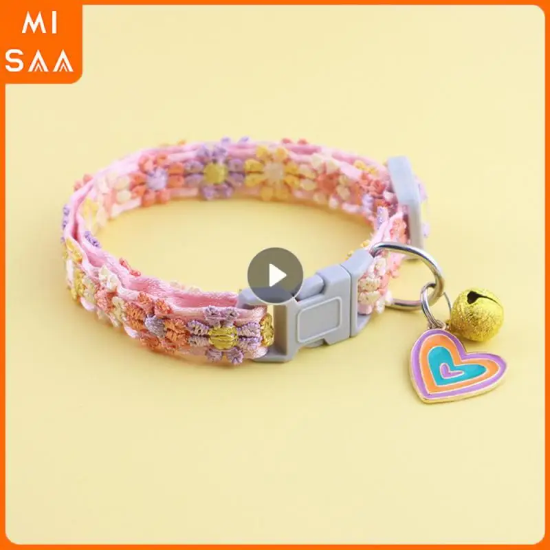 Bell Collar Bu Le Fashion Lovely Wear-resistant Rainbow Collar Pet Collar Comfortable To Wear Rainbow Colors Energetic Durable