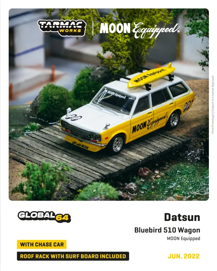 

Tarmac работает 1:64 Datsun Bluebird 510 фургон Луна оборудован