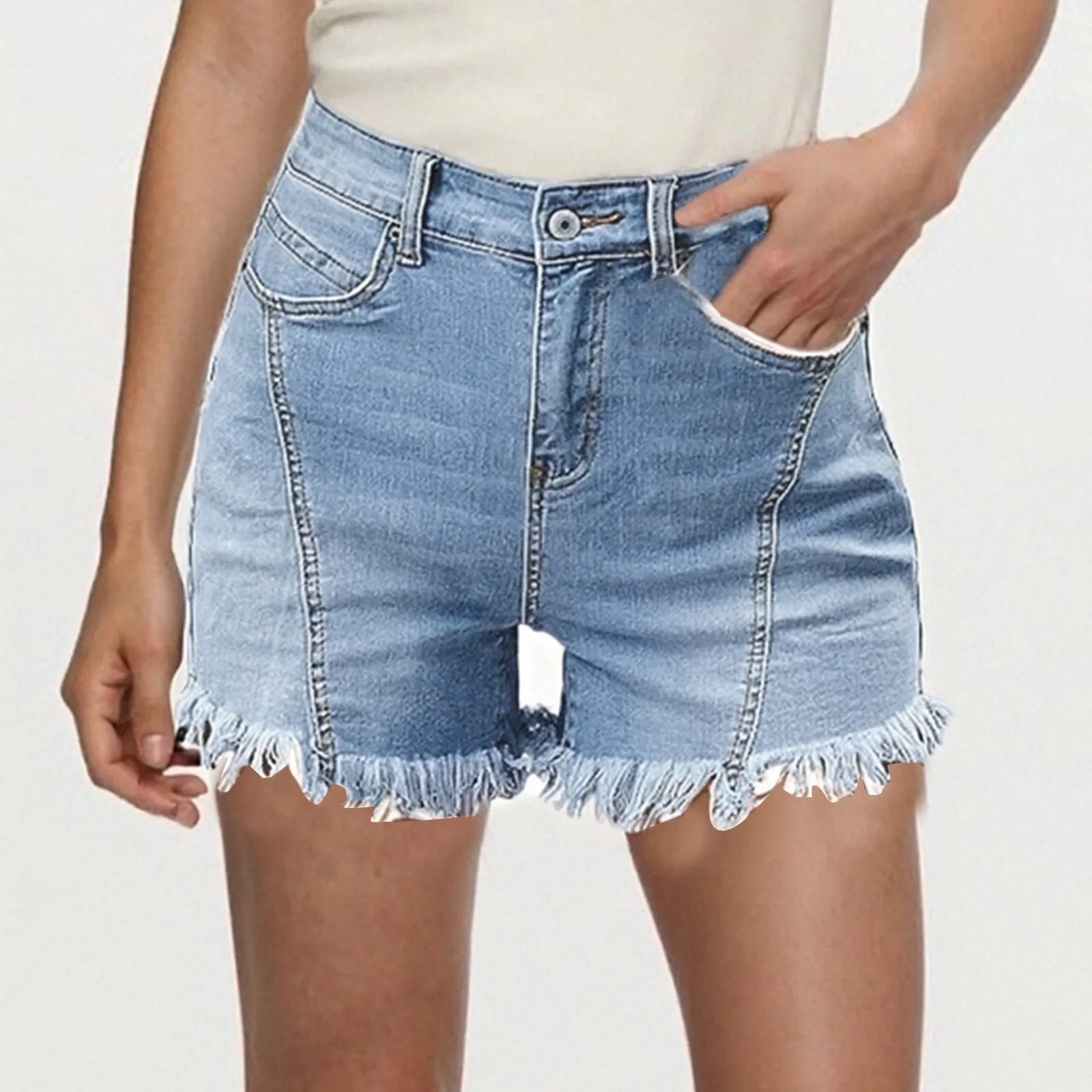 

Женские рваные джинсовые шорты, летние модные женские свободные джинсы с высокой талией, женские повседневные короткие брюки, уличная одежда 2025