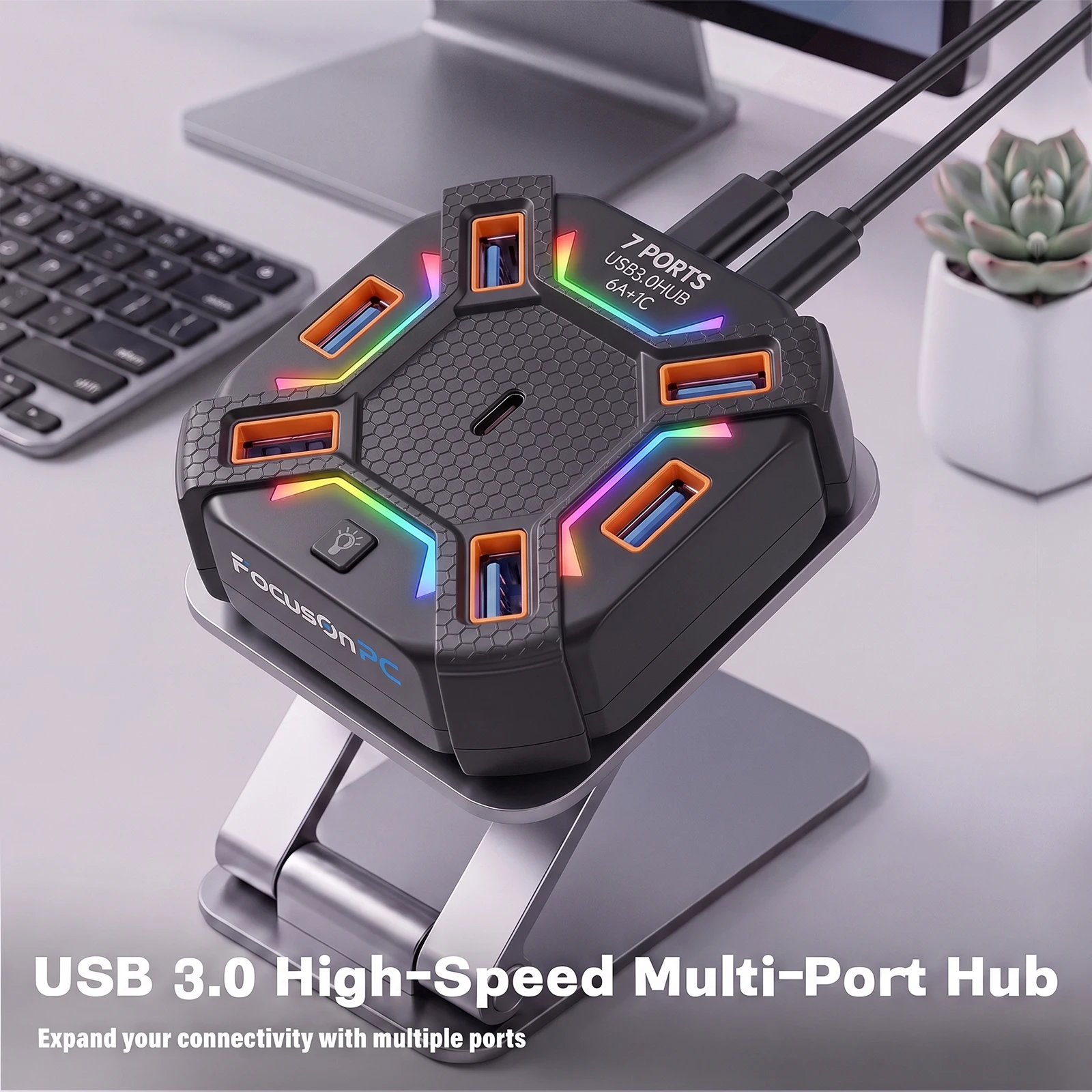 FocusOnPC 10 In 1 RGB USB 3.0  - огляд і ціна Usb Hub Gaming