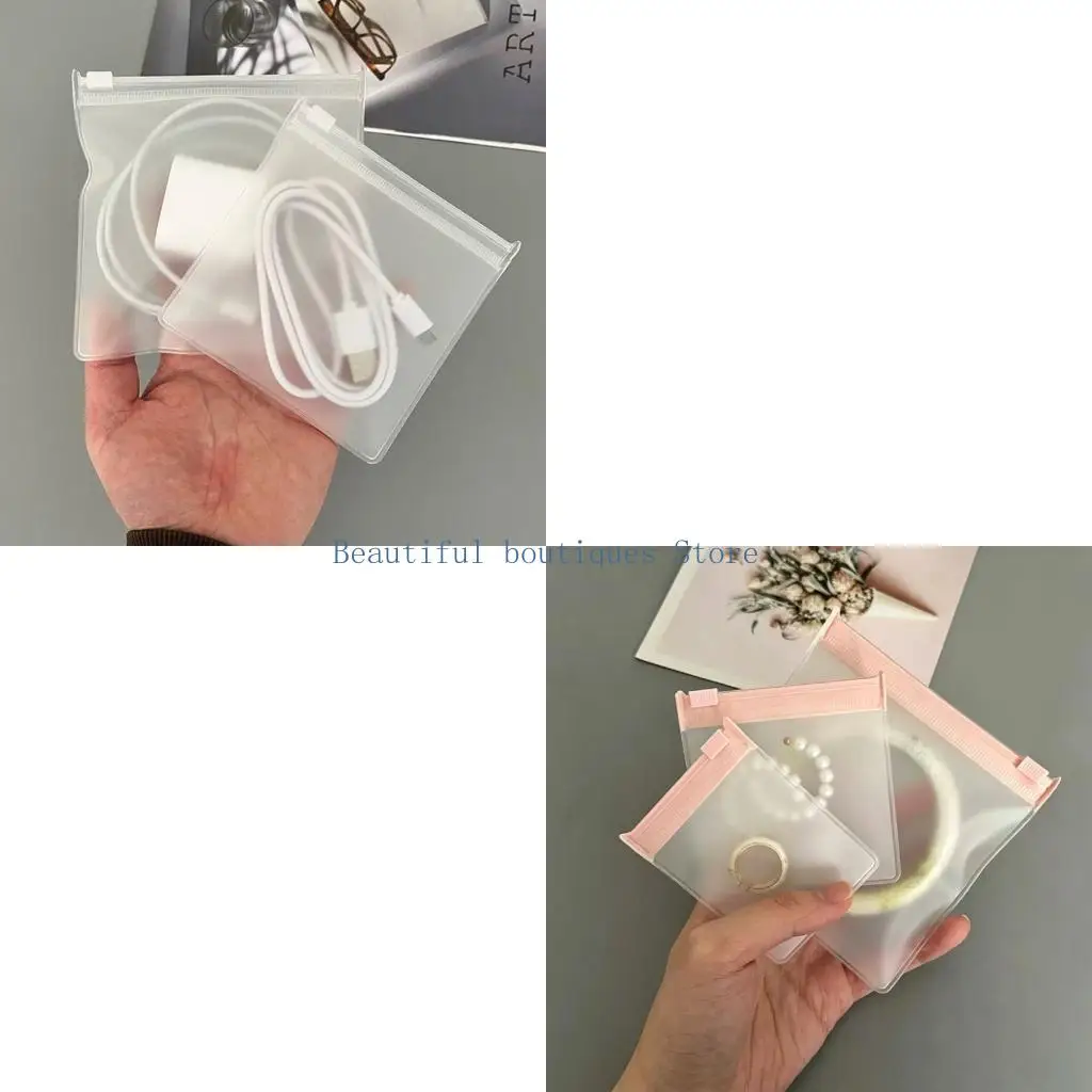 U4LF Jewelry Storage Bags, Frosted EVA Zip Pouches 10 Pack for Drawer Organization, Travel Packing and Small Item Sorting