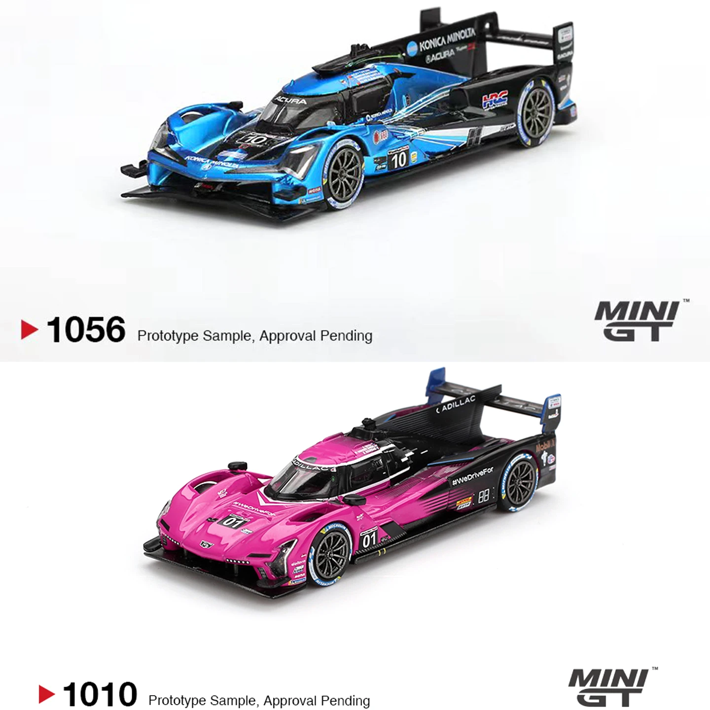 

MINIGT 1/64 1010 Cadillac V-Series.R 1056 Acura ARX-06 GTP Car Alloy Vehicle Diecast Metal Model Kids Toys for Boys