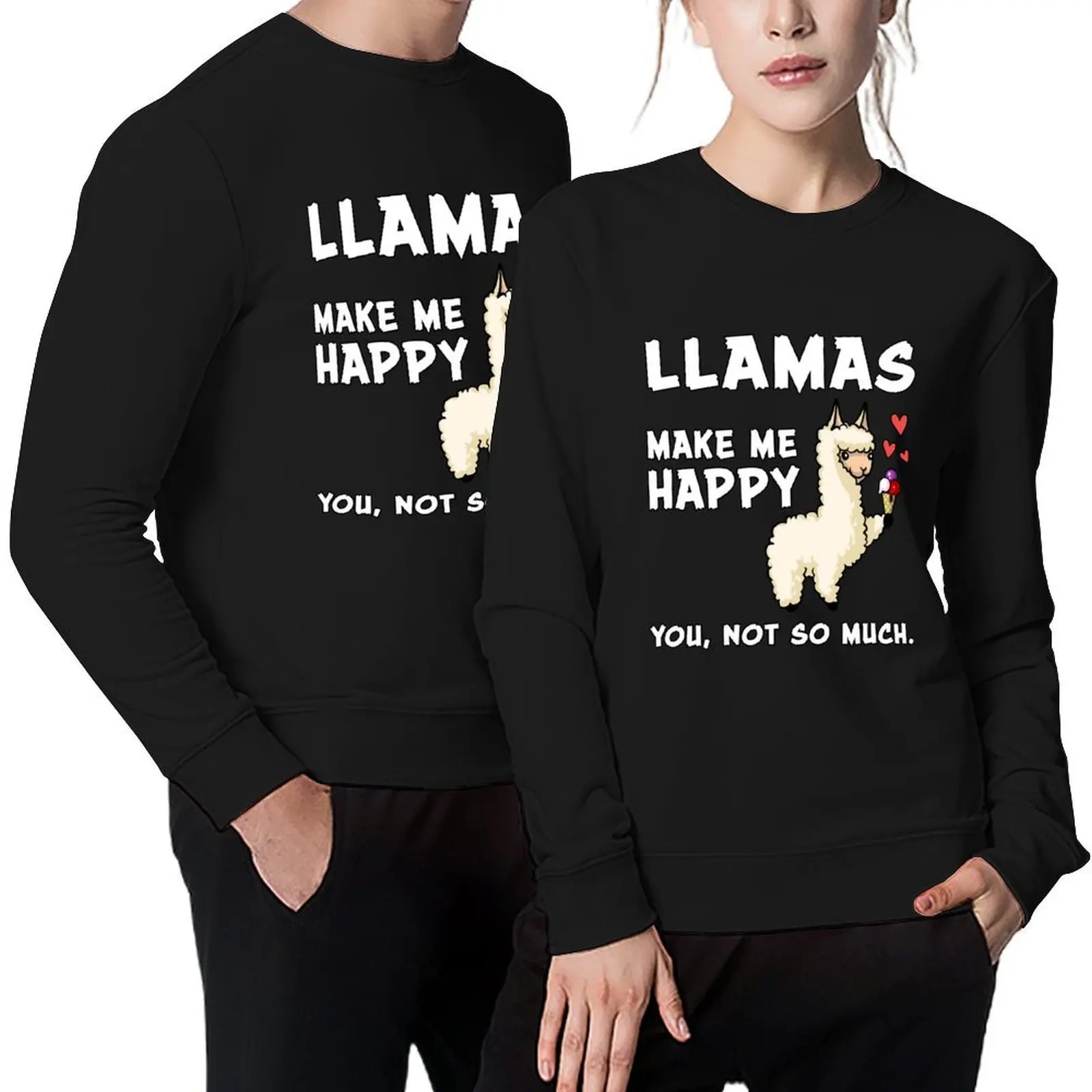 

Llamas Make Me Happy Pullover tracksuit men men's sweat-shirt set mens clothes autumn hooded sweatshirts