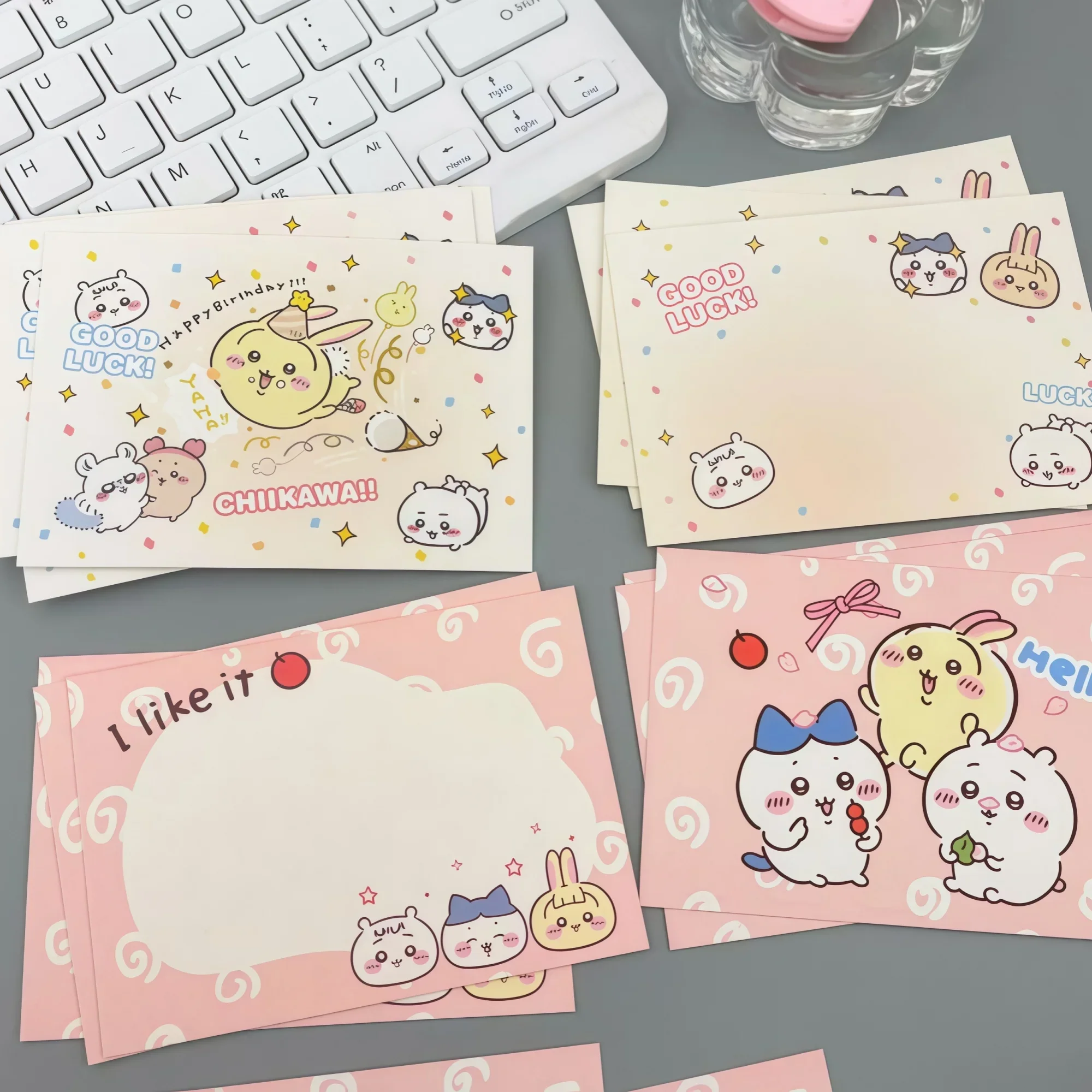 20 cartes de vœux Chiikawa, Hachiware Usagi, cartes de messages manuscrites Chiikawa, cartes de vœux d'anniversaire et de fête