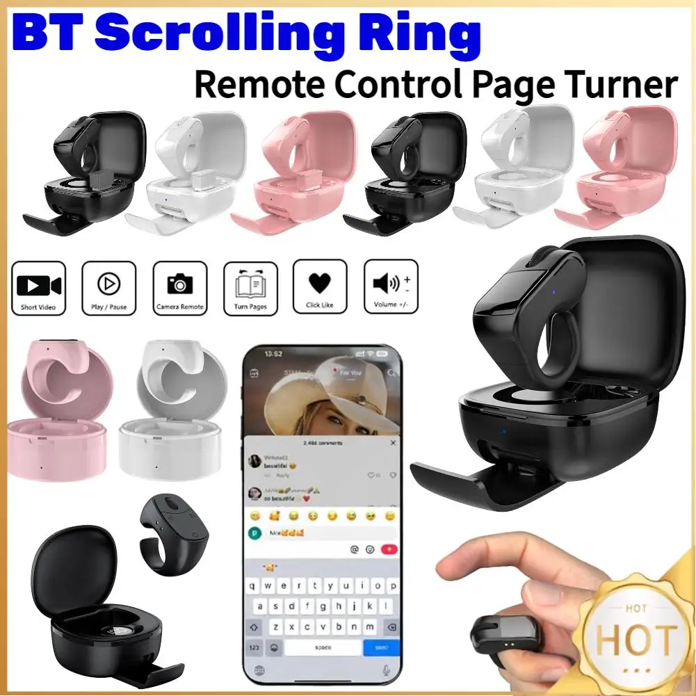 Fingertip Remote Control Bluetooth Scrolling Ring One Click 