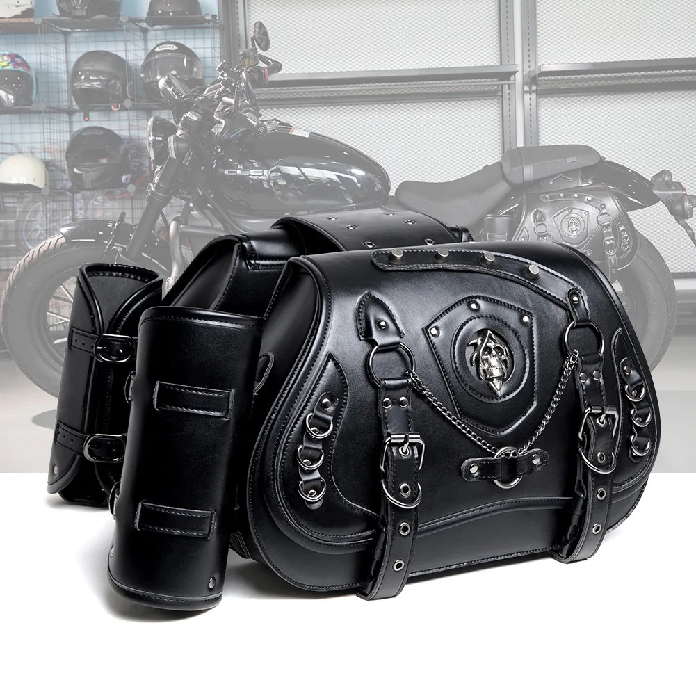 

2pcs Universal Motorcycle Saddlebags - Durable & Stylish, Large Capacity Hanging Bags - Universal Motorcycle Accessories-Black