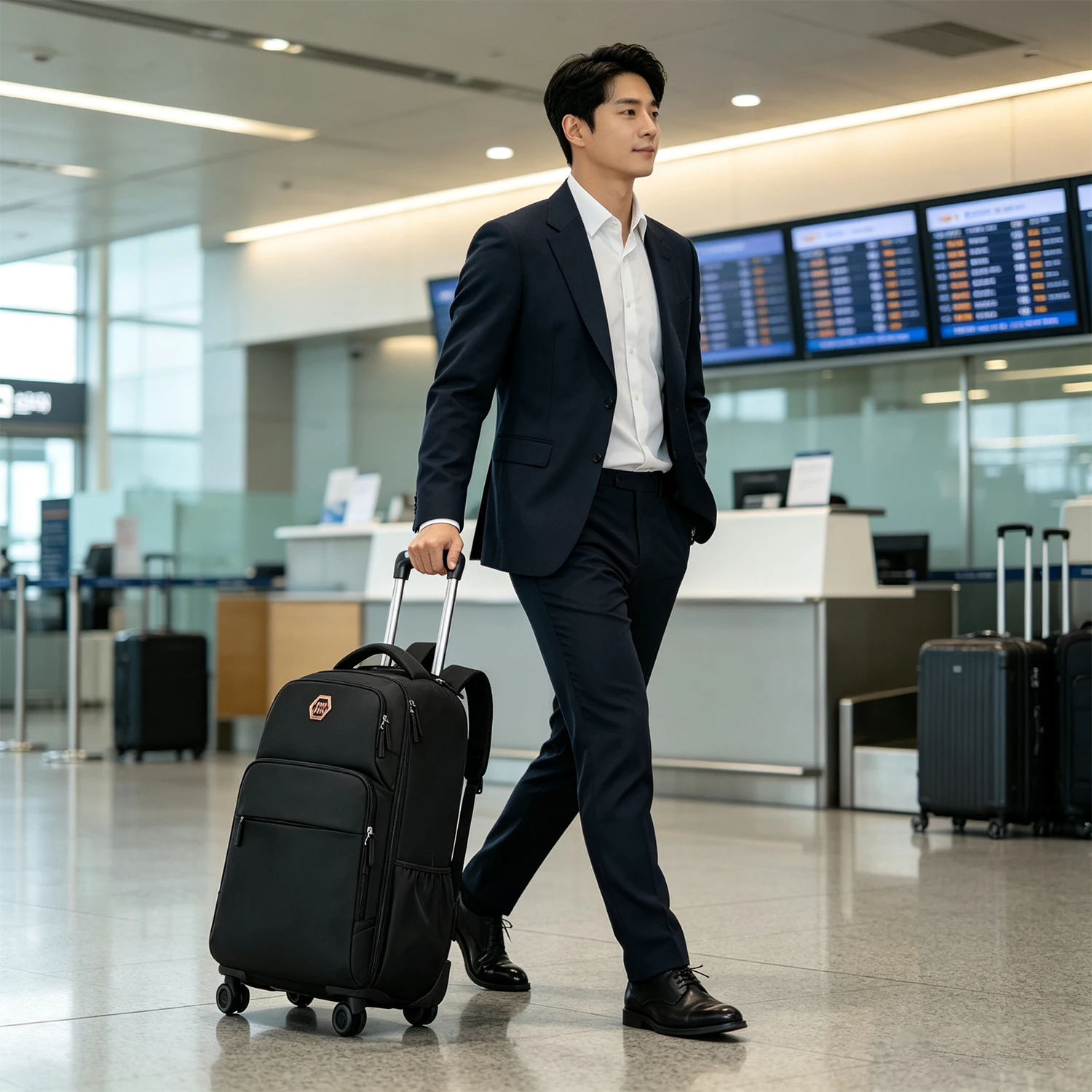 40L Rolling Laptop Backpack Bu - Foldable Rolling Luggage Bag ulasan dan harga